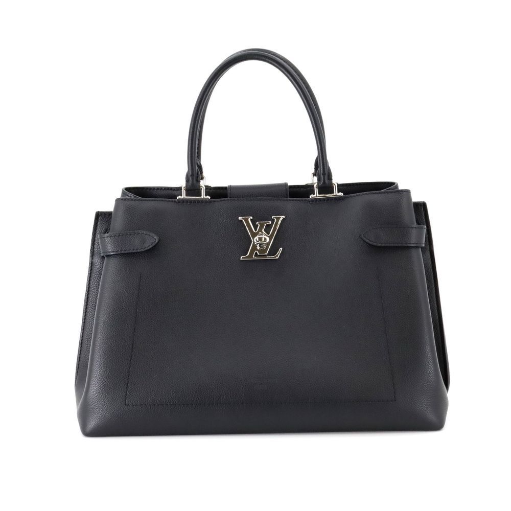 LockMe    Grain Calf Leather Black X Silver Metal Fittings